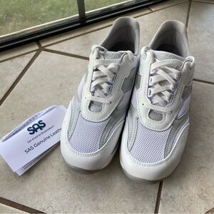 NEW SAS San Antonio Shoemakers Tripad Comfort Leather White Sneakers Size 8.5 N